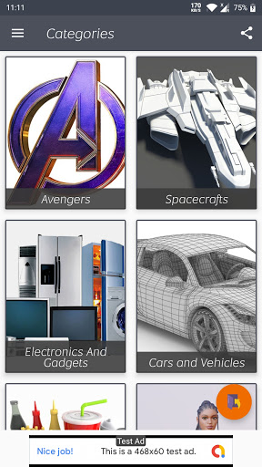 Android application 3D Model Viewer - OBJ/STL/DAE screenshort