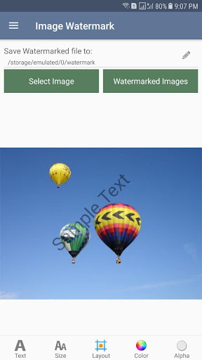 Android application Image Watermark screenshort