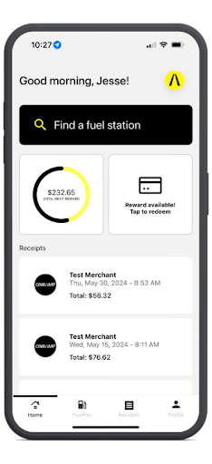 Android application ONRAMP FuelPay screenshort
