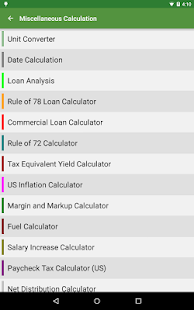 Financial Calculators Screenshot