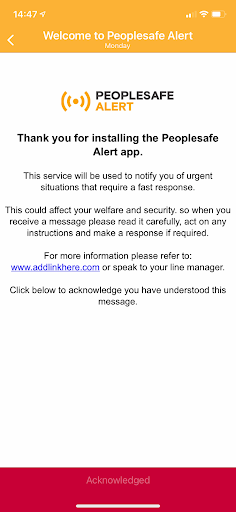 Peoplesafe Alert Screen 2