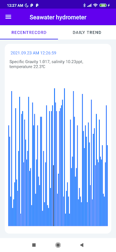 Android application Specific Gravity meter screenshort