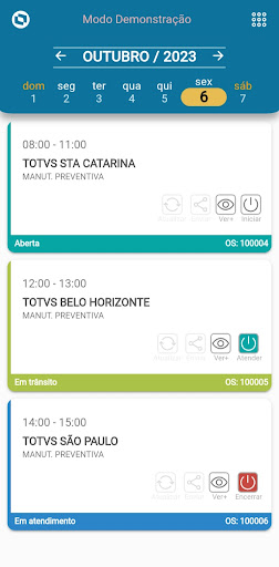 Android application Minhas Ordens de Serviço screenshort
