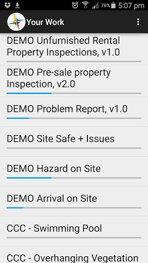 Android application Clarinspect Mobile Inspections screenshort