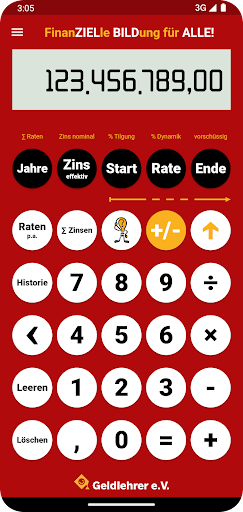 Android application Geldlehrer-Finanzrechner screenshort