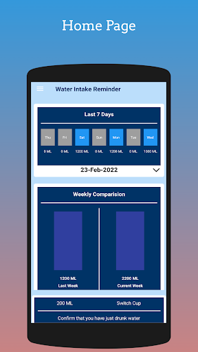 Water Intake Reminder Screen 2