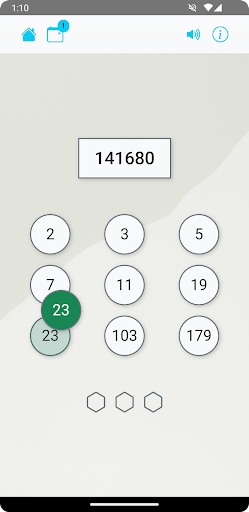 Prime number game Screen 2