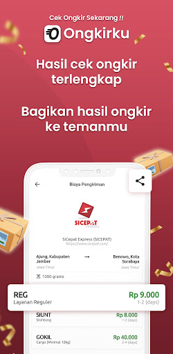 Ongkirku - Cek Resi dan Ongkir Screen 2