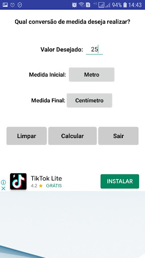 Unidade de Medidas ++ Screen 2