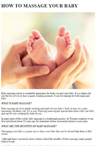 Baby Massage Tips Screen 2