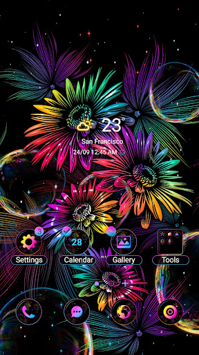 Rainbow Sunflower - Wallpaper Screen 2