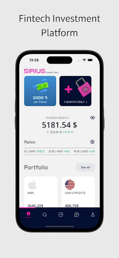 Android application Sirius Capital screenshort