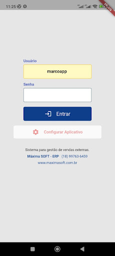 Android application Máxima Força de Vendas screenshort