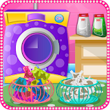 Laundry clothes girls games icon