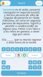 Snímka obrazovky španielskeho pravopisu a gramatiky