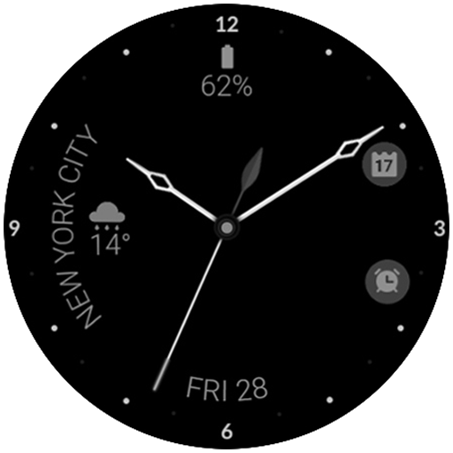 Minimal black v22 watch face logo