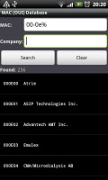 screenshot of MAC (OUI) Database