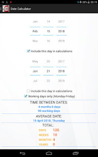 Date Calculator (PRO-version) Screenshot