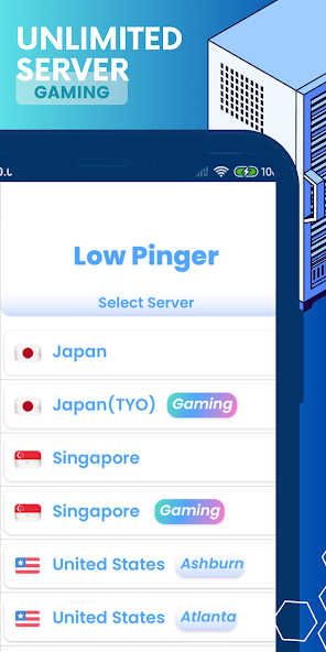 Low Pinger FF VPN - Gaming IP 1.13 APK + Мод (Unlimited money) за Android