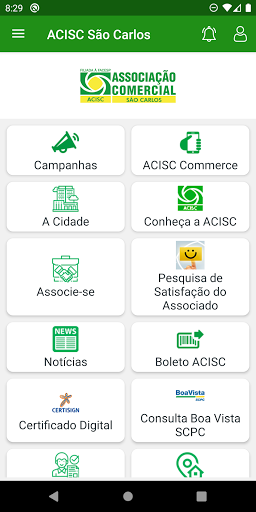 Android application ACISC São Carlos screenshort