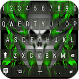 Skull neon keyboard icon