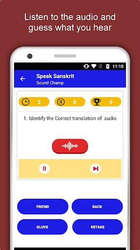 Screenshot of Learn Sanskrit Language App