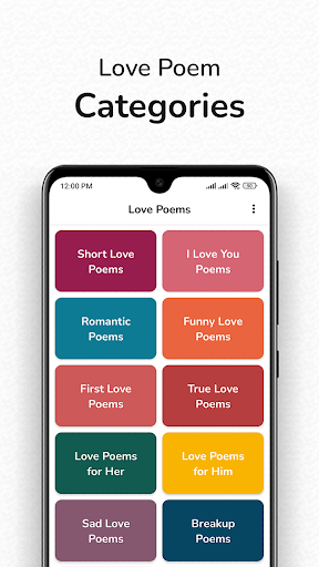 Screenshot of Love Poems: Feeling Sayings