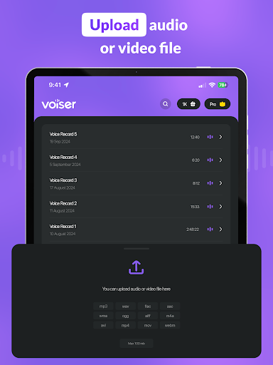 Screenshot of AI Transcriber: Speech to Text