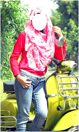 Android application Hijab Girl Bike Photo Suit screenshort