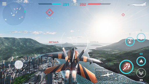 Sky Combat：戦争飛行機オンラインシミュレータPVP