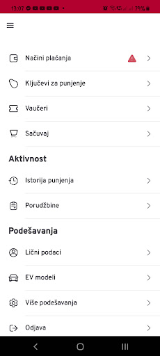Android application IVOchargers screenshort