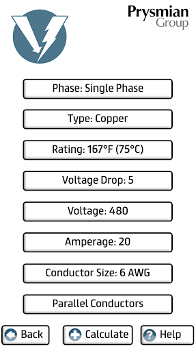 Prysmian Group Voltage Drop Screen 3