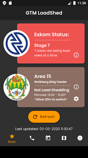 Android application GTM LoadShed screenshort
