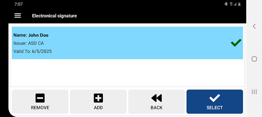 Android application ASD WebSigner screenshort