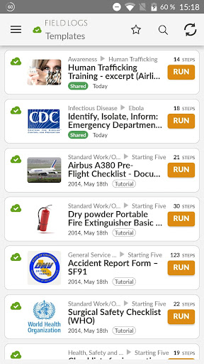 Android application FieldLogs screenshort