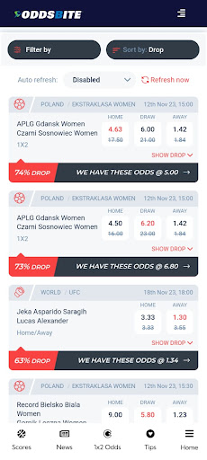 Oddsbite - Live sports scores Screen 3