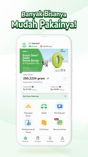 Android application Pegadaian Digital screenshort