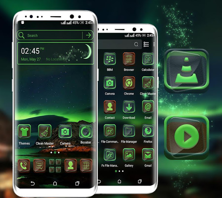 Green Aurora Launcher Theme - 2.9 - (Android)