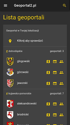 Android application Geoportal 2 screenshort