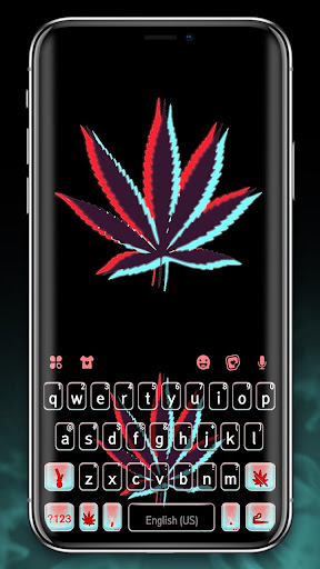 Android application Black Red Weed Keyboard Theme screenshort