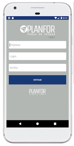Android application Planfor Força de Vendas screenshort