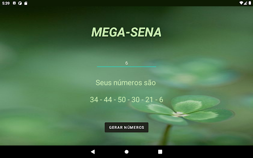 MegaSorteApp Screen 3