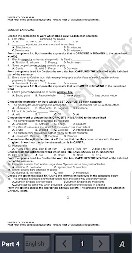 Unical Exam Review Screen 3
