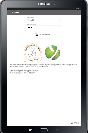 Android application WS Inter screenshort