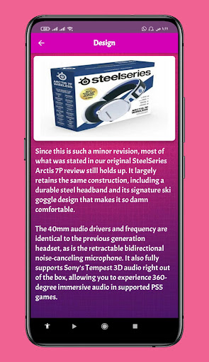 Android application SteelSeries Arctis 7P guide screenshort