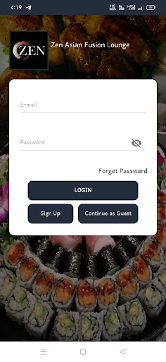 Android application Zen Asian Fusion Lounge screenshort