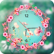 Flowers Clock Live Wallpaper