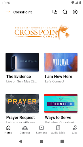 Android application CrossPoint Church RI screenshort