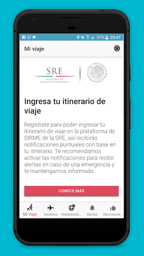Android application Guía del Viajero screenshort