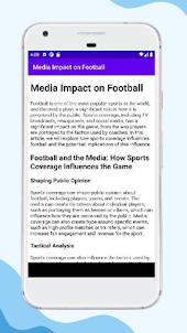 Media Impact on Football